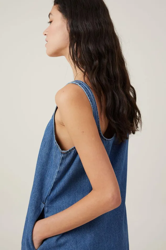 Women Skirts and Shorts Cotton On Charlie Denim Mini Dress Sea Blue