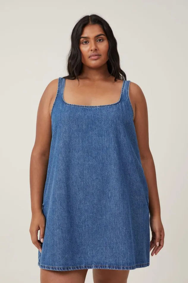 Women Skirts and Shorts Cotton On Charlie Denim Mini Dress Sea Blue