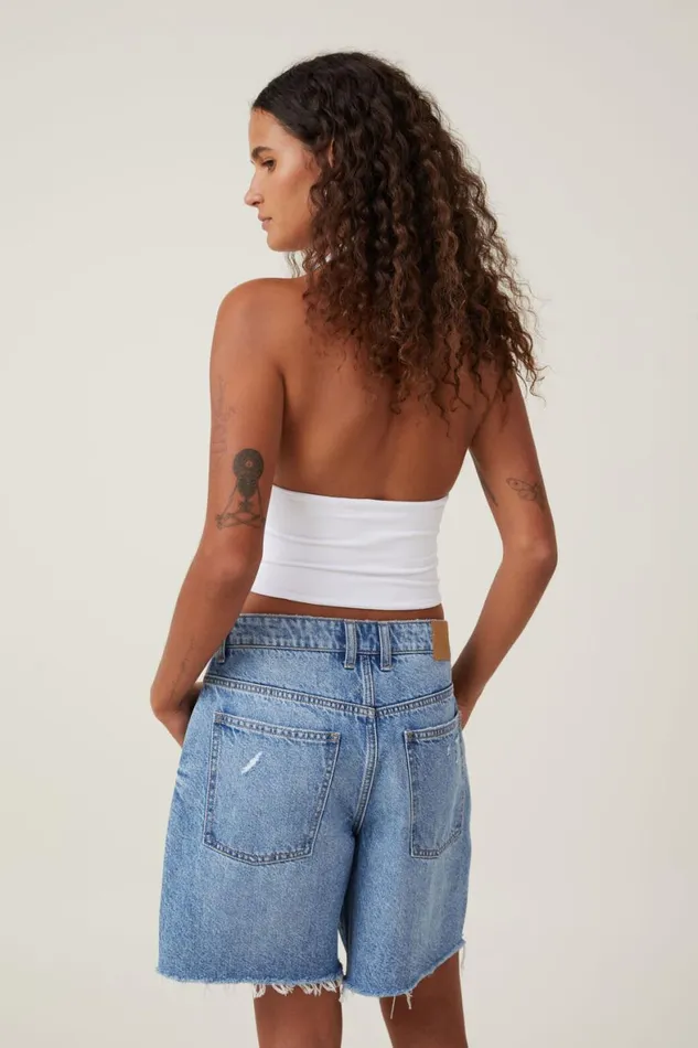 Women Skirts and Shorts Cotton On Relaxed Denim Short Blue Haze Rip