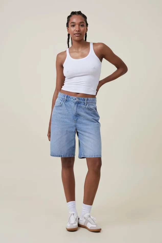 Women Skirts and Shorts Cotton On Super Baggy Denim Jort Bells Blue