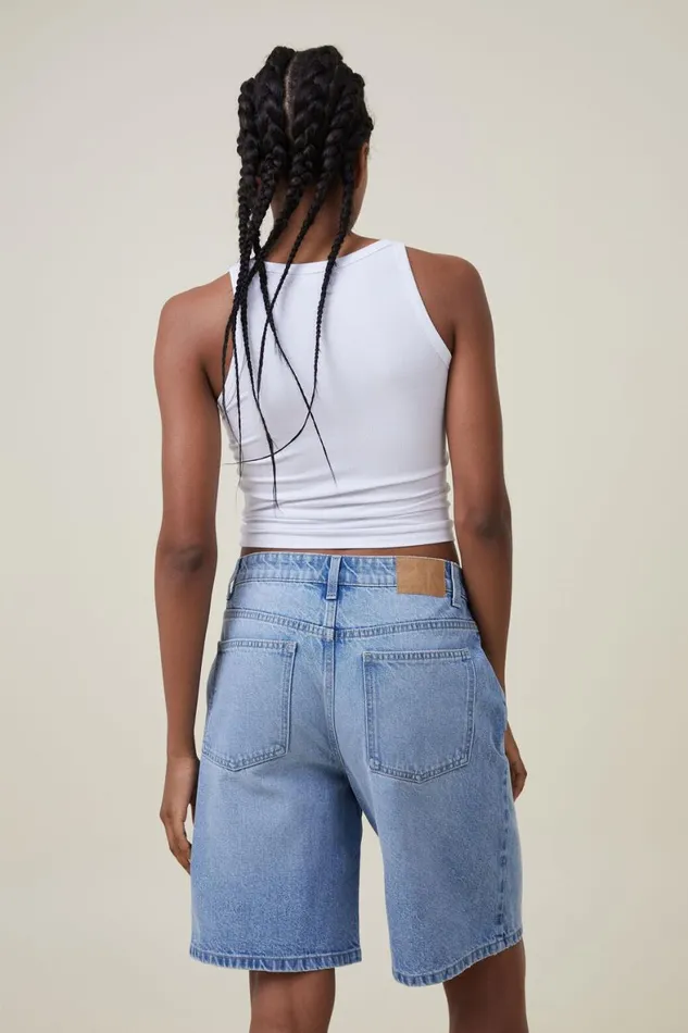 Women Skirts and Shorts Cotton On Super Baggy Denim Jort Bells Blue