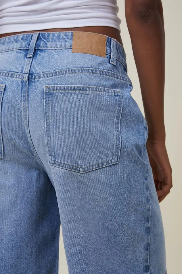 Women Skirts and Shorts Cotton On Super Baggy Denim Jort Bells Blue