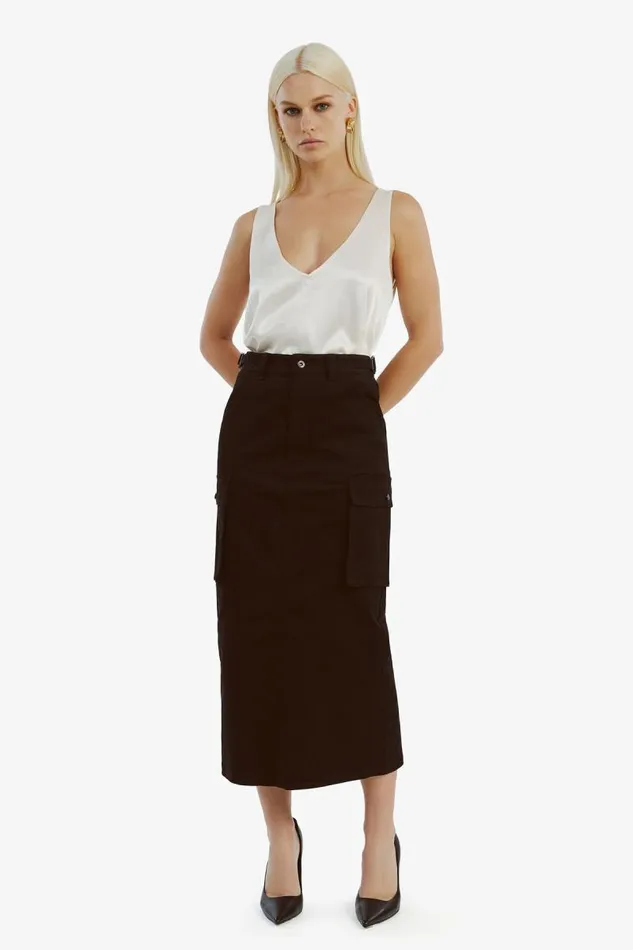 Women Skirts Bardot Arco Cargo Maxi Skirt In Black Black Women Skirts Bardot Arco Cargo Maxi Skirt In Black Black