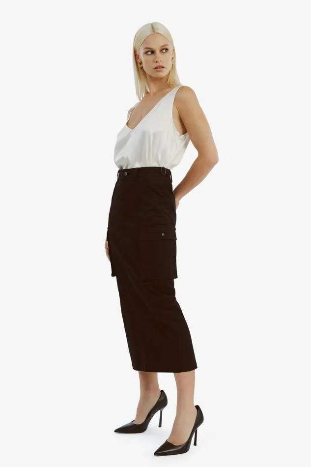 Women Skirts Bardot Arco Cargo Maxi Skirt In Black Black Women Skirts Bardot Arco Cargo Maxi Skirt In Black Black