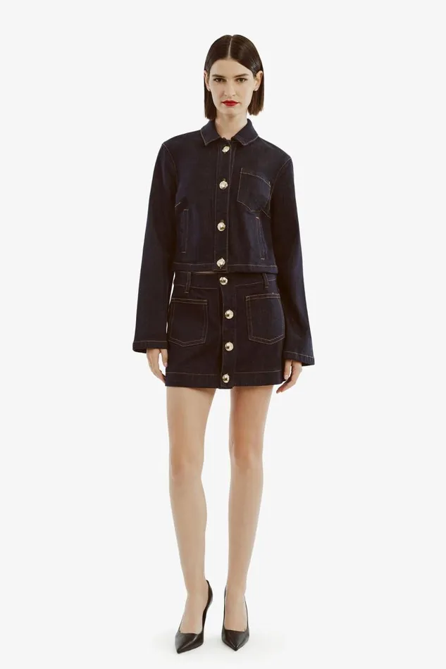 Women Skirts Bardot Lorenzo Denim Mini Skirt In Dark Dark Women Skirts Bardot Lorenzo Denim Mini Skirt In Dark Dark