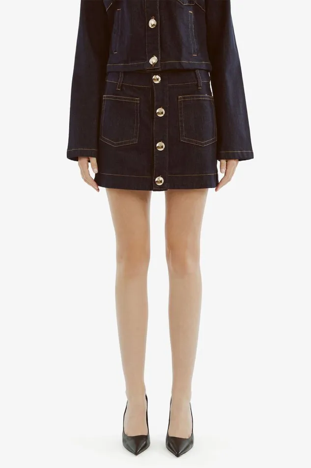 Women Skirts Bardot Lorenzo Denim Mini Skirt In Dark Dark Women Skirts Bardot Lorenzo Denim Mini Skirt In Dark Dark