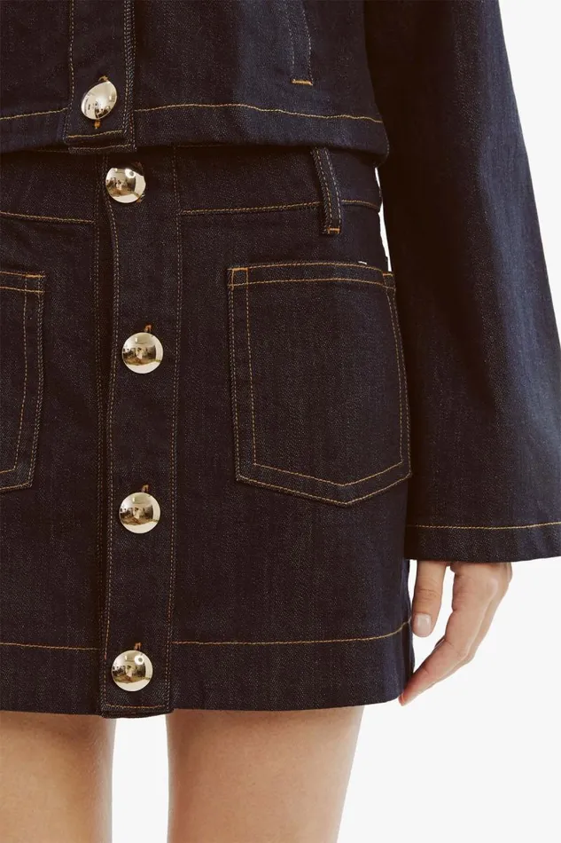 Women Skirts Bardot Lorenzo Denim Mini Skirt In Dark Dark Women Skirts Bardot Lorenzo Denim Mini Skirt In Dark Dark