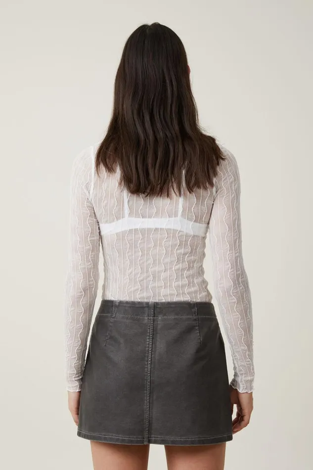 Women Skirts Cotton On Faux Leather Mini Skirt Washed Black
