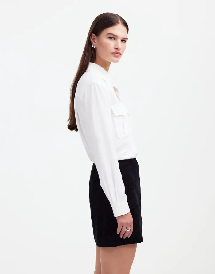 Women Skirts Madewell Alexa Chung For Madewell Corduroy Mini Skirt Jet Black