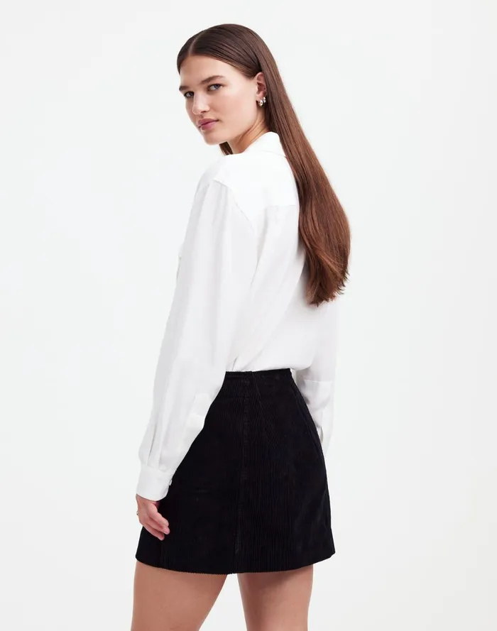 Women Skirts Madewell Alexa Chung For Madewell Corduroy Mini Skirt Jet Black
