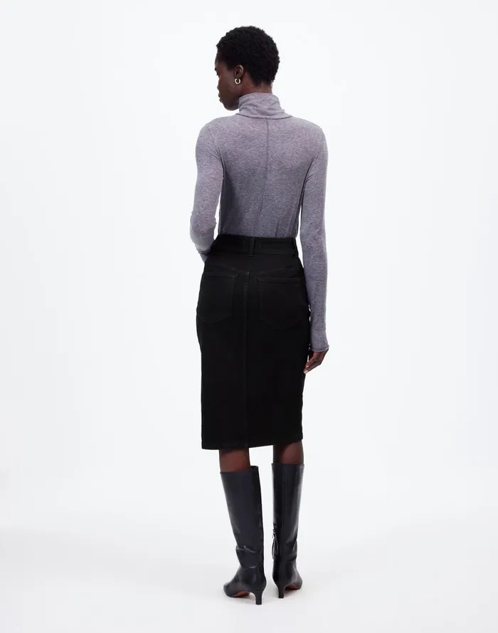 Women Skirts Madewell Denim ButtonFront Midi Skirt In Clean Black Wash Clean Black Wash