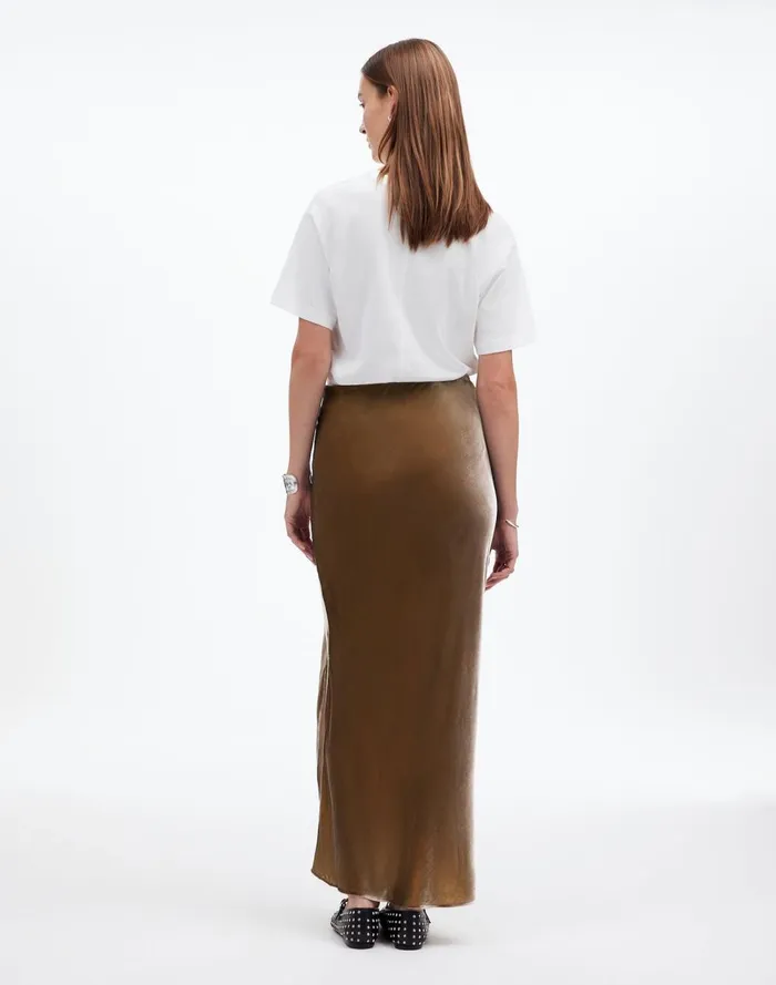 Women Skirts Madewell Velvet Maxi Slip Skirt Irridescent Grey