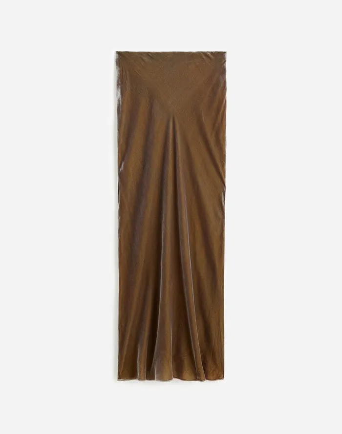 Women Skirts Madewell Velvet Maxi Slip Skirt Irridescent Grey