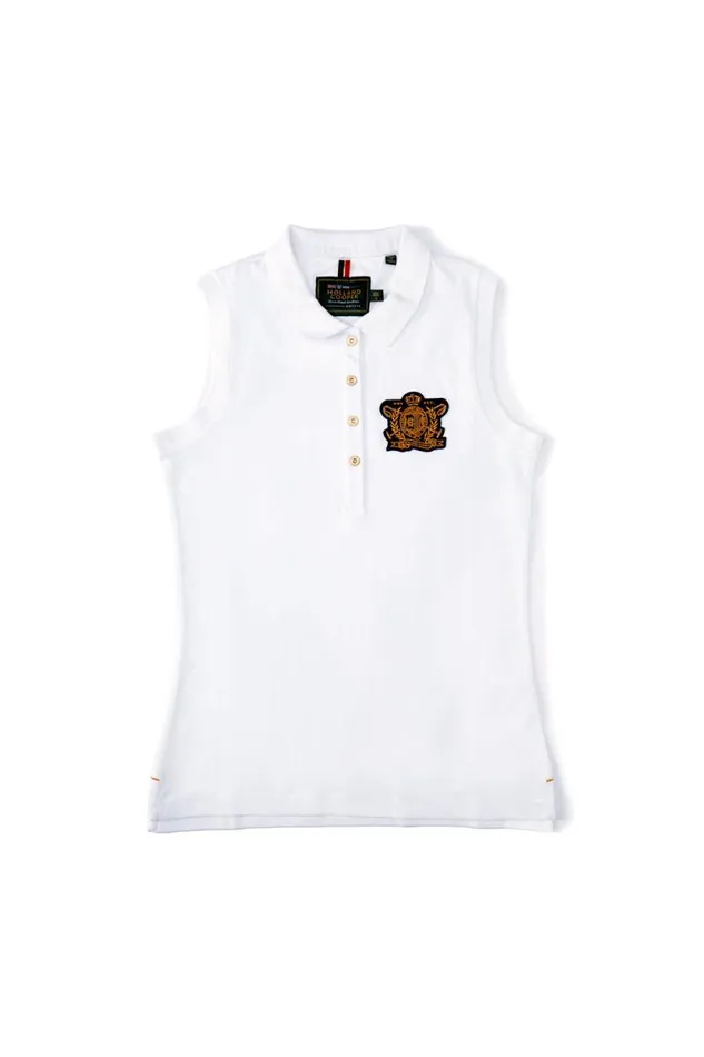 Women Sleeveless Polo Shirt White Holland Cooper Polo Shirts Women Sleeveless Polo Shirt White Holland Cooper Polo Shirts