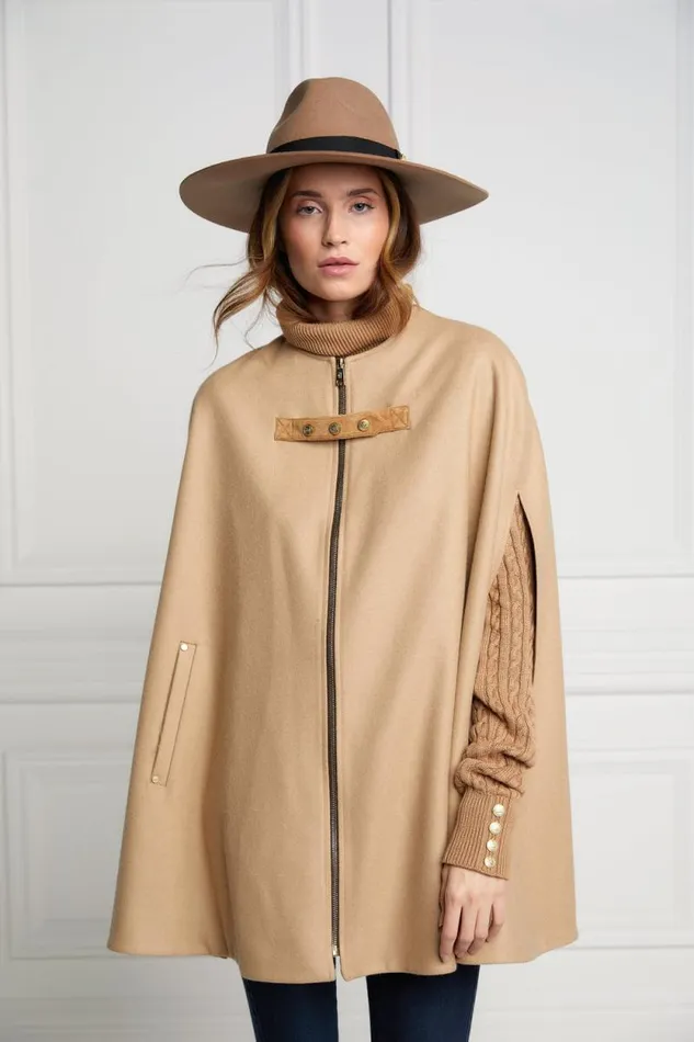 Women Slim Cape Camel Holland Cooper Capes