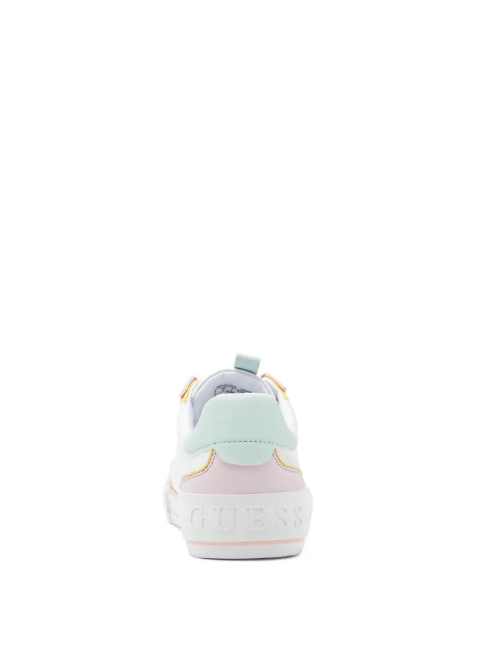 Women Sneakers GUESS White Pink Lollin Low Top Sneakers