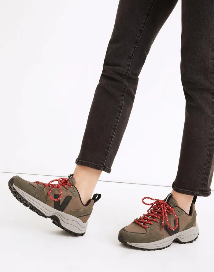Women Sneakers Madewell Veja Suede Venturi Sneakers In Oxford Grey Kaki Black