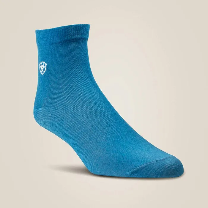 Women Socks Ariat Wild Thing Ankle Sock 2 Pair Multi Color Pack Leopard Printandsky Blue