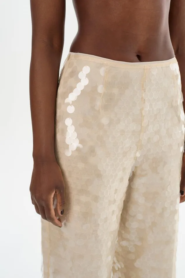 Women STACY Sequin Wide Leg Pants Clear LAMARQUE Pants and Shorts Women STACY Sequin Wide Leg Pants Clear LAMARQUE Pants and Shorts