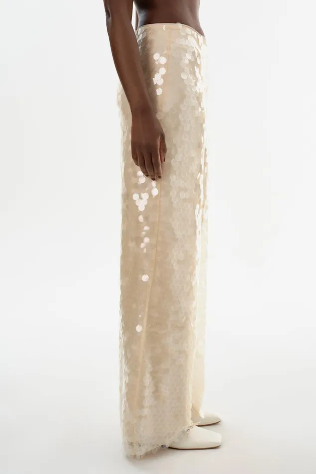 Women STACY Sequin Wide Leg Pants Clear LAMARQUE Pants and Shorts Women STACY Sequin Wide Leg Pants Clear LAMARQUE Pants and Shorts