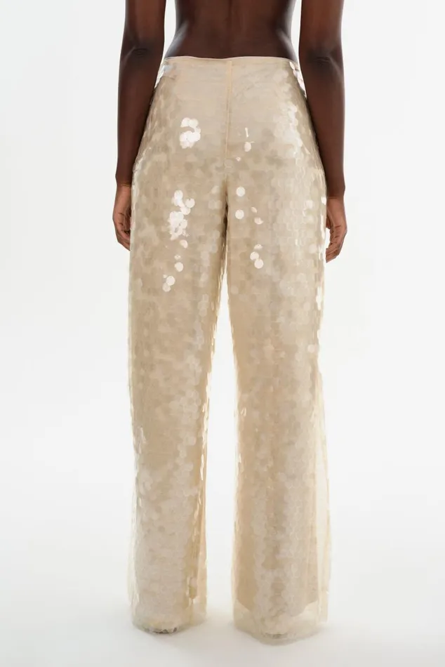 Women STACY Sequin Wide Leg Pants Clear LAMARQUE Pants and Shorts Women STACY Sequin Wide Leg Pants Clear LAMARQUE Pants and Shorts