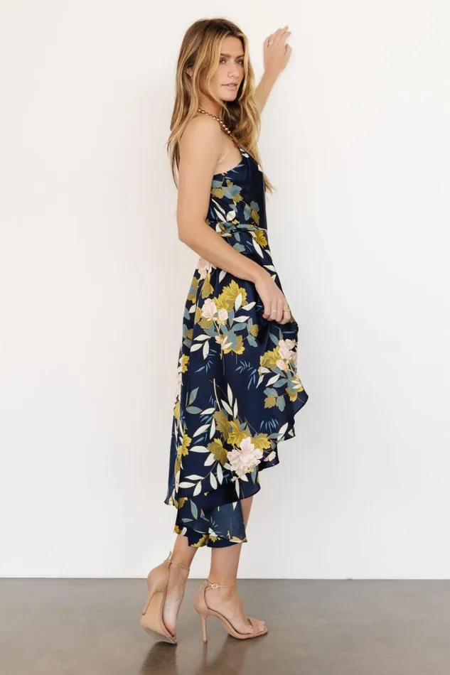 Women Steffi Tulip Wrap Dress Navy Floral Baltic Born Midi Dresses Women Steffi Tulip Wrap Dress Navy Floral Baltic Born Midi Dresses