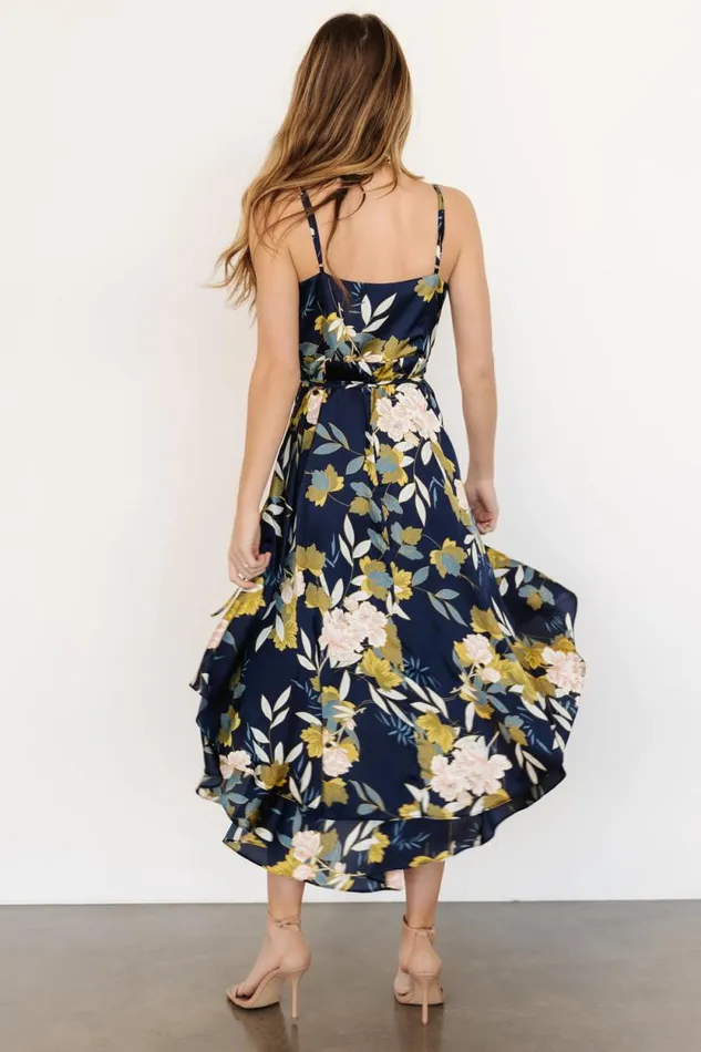 Women Steffi Tulip Wrap Dress Navy Floral Baltic Born Midi Dresses Women Steffi Tulip Wrap Dress Navy Floral Baltic Born Midi Dresses