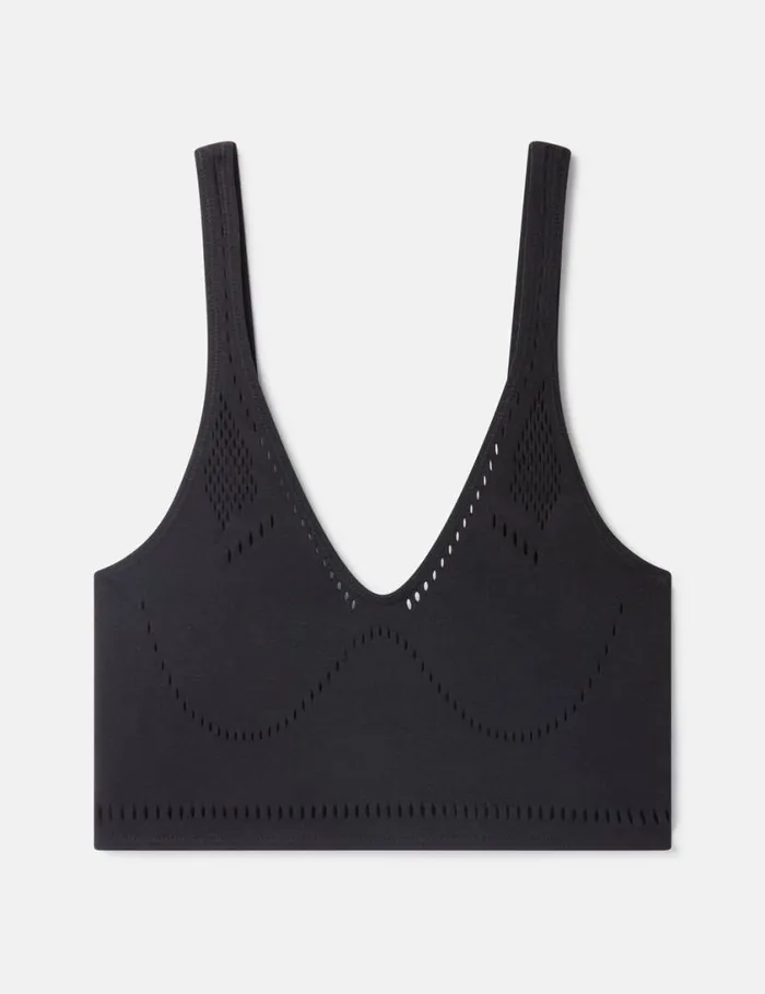 Women Stellawear Crop Top Bra Black Stella McCartney Swimwear