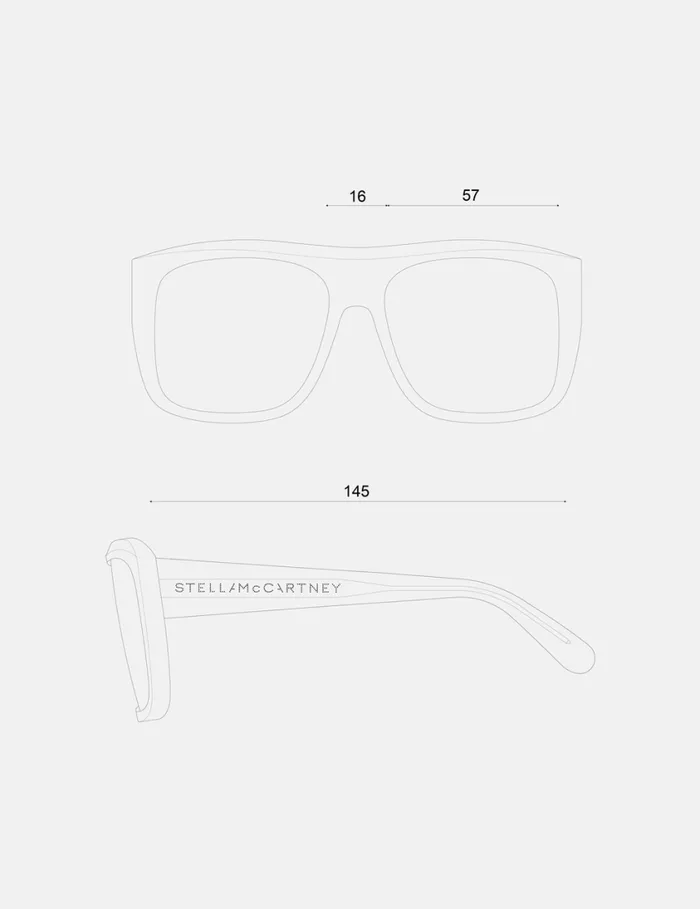 Women StraightEdge Square Sunglasses Glossy Dark Havana Stella McCartney Sunglasses Women StraightEdge Square Sunglasses Glossy Dark Havana Stella McCartney Sunglasses