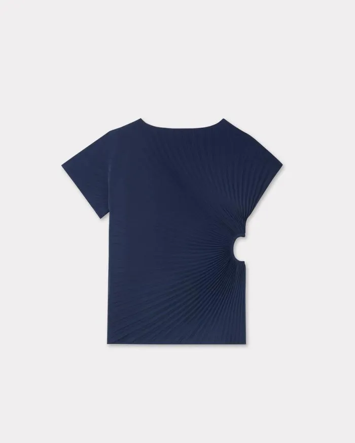 Women Sunray Pleats Tshirt Blue Black Kenzo Shirts And Tops