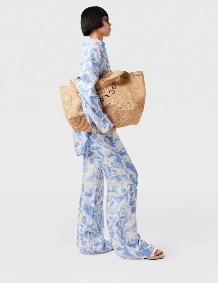 Women Sunglasses Print StraightLeg Pants Blue Stella McCartney Pants And Shorts Women Sunglasses Print StraightLeg Pants Blue Stella McCartney Pants And Shorts