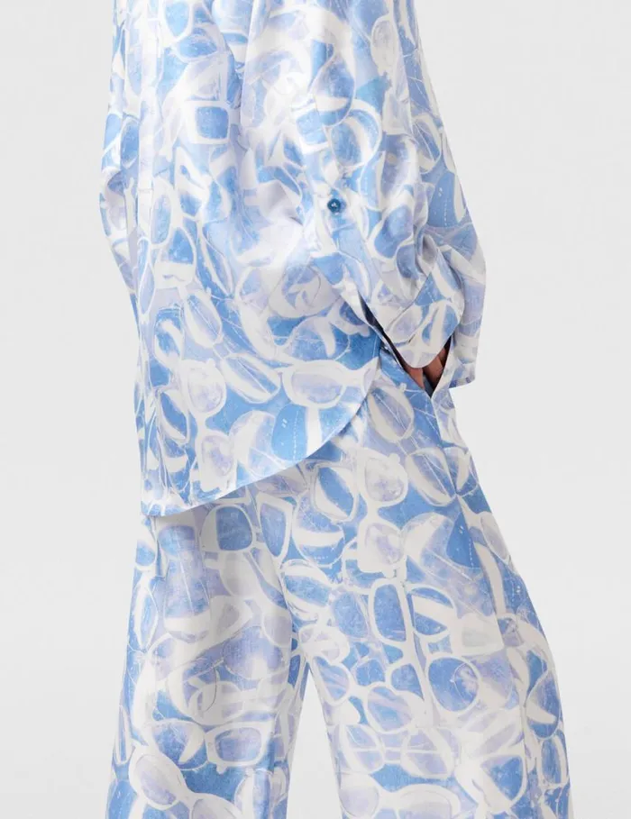 Women Sunglasses Print StraightLeg Pants Blue Stella McCartney Pants And Shorts Women Sunglasses Print StraightLeg Pants Blue Stella McCartney Pants And Shorts