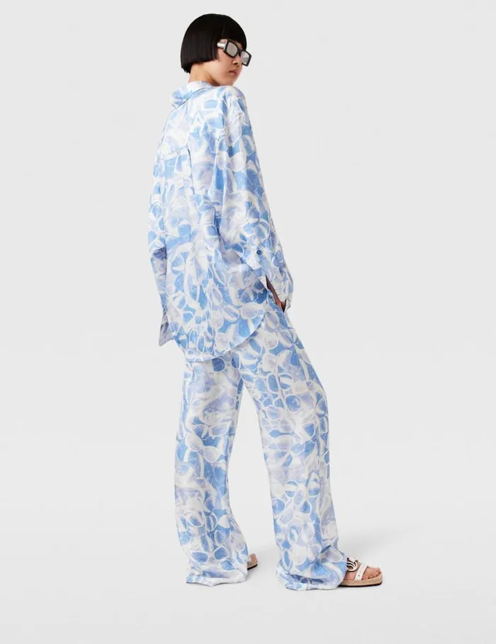 Women Sunglasses Print StraightLeg Pants Blue Stella McCartney Pants And Shorts Women Sunglasses Print StraightLeg Pants Blue Stella McCartney Pants And Shorts
