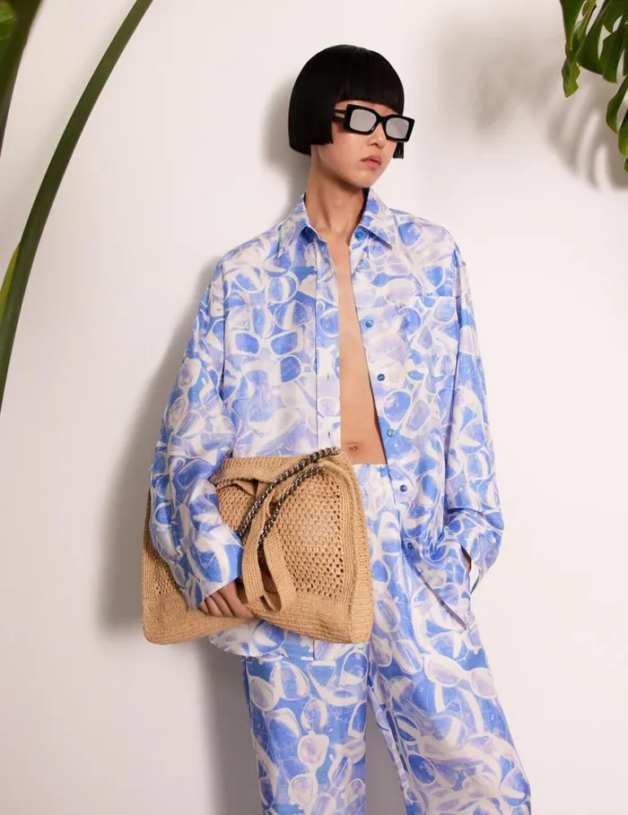 Women Sunglasses Print StraightLeg Pants Blue Stella McCartney Pants And Shorts Women Sunglasses Print StraightLeg Pants Blue Stella McCartney Pants And Shorts