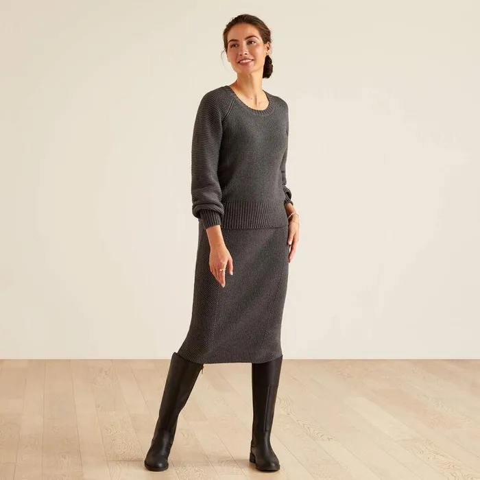 Women Sweaters and Cardigans Ariat Malvern Sweater Charcoal Women Sweaters and Cardigans Ariat Malvern Sweater Charcoal