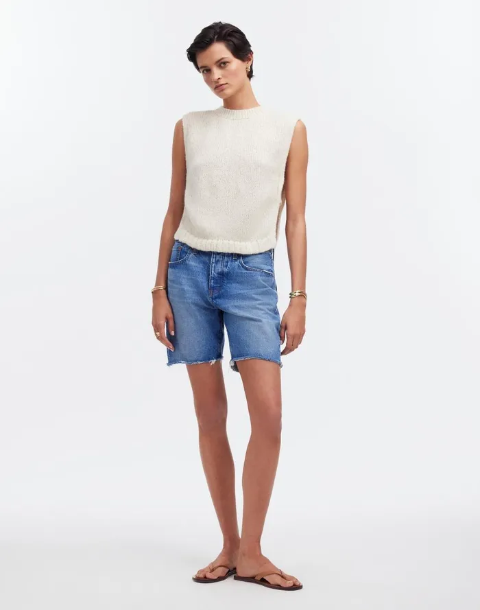 Women Sweaters Madewell Yanawara Munasiri Llama Vest Ivory White