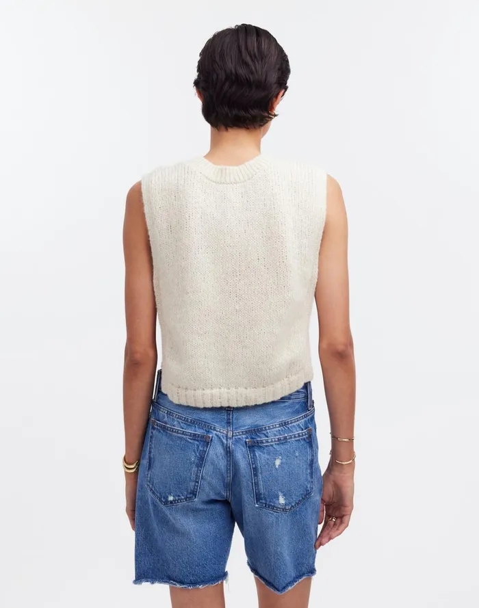 Women Sweaters Madewell Yanawara Munasiri Llama Vest Ivory White