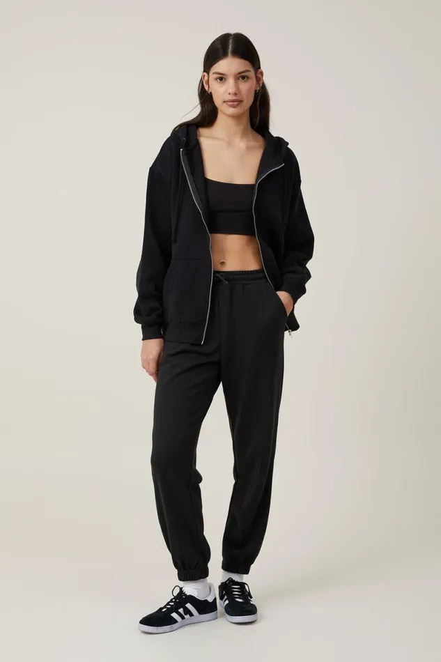 Women Sweats and Hoodies Cotton On Classic ZipThrough Hoodie Black