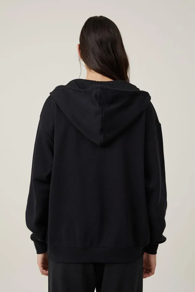 Women Sweats and Hoodies Cotton On Classic ZipThrough Hoodie Black