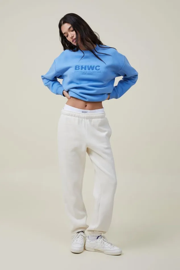 Women Sweats and Hoodies Cotton On Plush Essential Gym Sweatpant Coconut Milk
