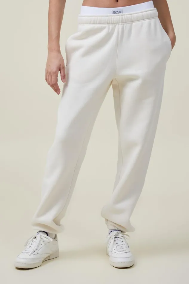 Women Sweats and Hoodies Cotton On Plush Essential Gym Sweatpant Coconut Milk