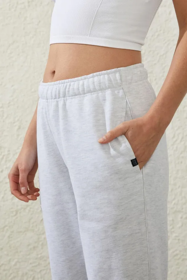 Women Sweats and Hoodies Cotton On Plush Essential Gym Trackpant Core Cloudy Grey Marle