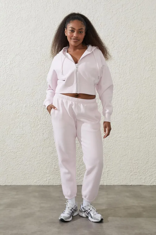 Women Sweats and Hoodies Cotton On Plush Essential Gym Trackpant Posie Pink