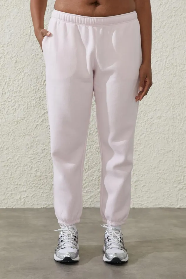Women Sweats and Hoodies Cotton On Plush Essential Gym Trackpant Posie Pink