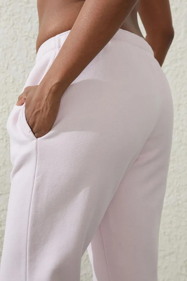 Women Sweats and Hoodies Cotton On Plush Essential Gym Trackpant Posie Pink