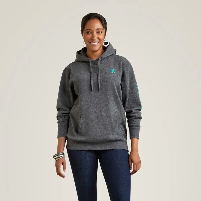 Women Sweatshirts and Hoodies Ariat Ariat Logo Hoodie Charcoal Heather