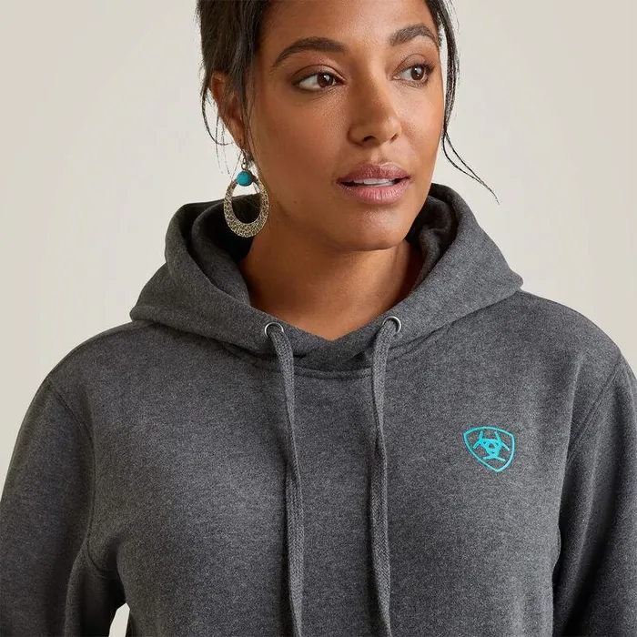Women Sweatshirts and Hoodies Ariat Ariat Logo Hoodie Charcoal Heather Women Sweatshirts and Hoodies Ariat Ariat Logo Hoodie Charcoal Heather