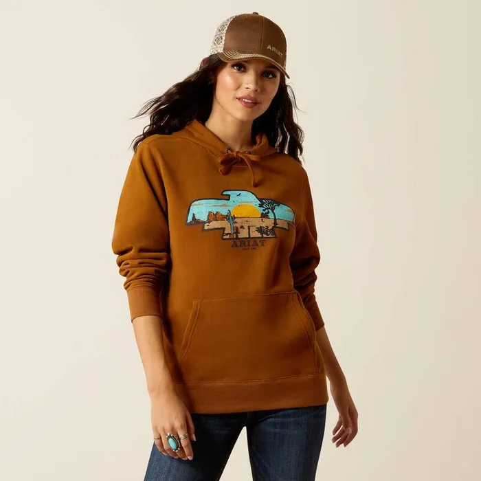 Women Sweatshirts and Hoodies Ariat Horizon Hoodie Chestnut Horse