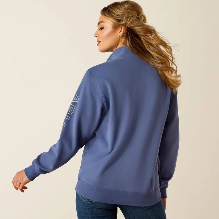 Women Sweatshirts and Hoodies Ariat Logo 12 Zip Sweatshirt Coastal Fjord Women Sweatshirts and Hoodies Ariat Logo 12 Zip Sweatshirt Coastal Fjord