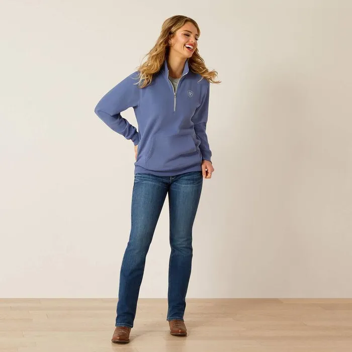 Women Sweatshirts and Hoodies Ariat Logo 12 Zip Sweatshirt Coastal Fjord Women Sweatshirts and Hoodies Ariat Logo 12 Zip Sweatshirt Coastal Fjord